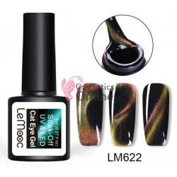Oja semipermanenta LeMooc 9D Cameleon Magnetic UV / LED de 8 ml Cod LM622 Rose-Green + 1 Cutie sclipici Auriu Cadou